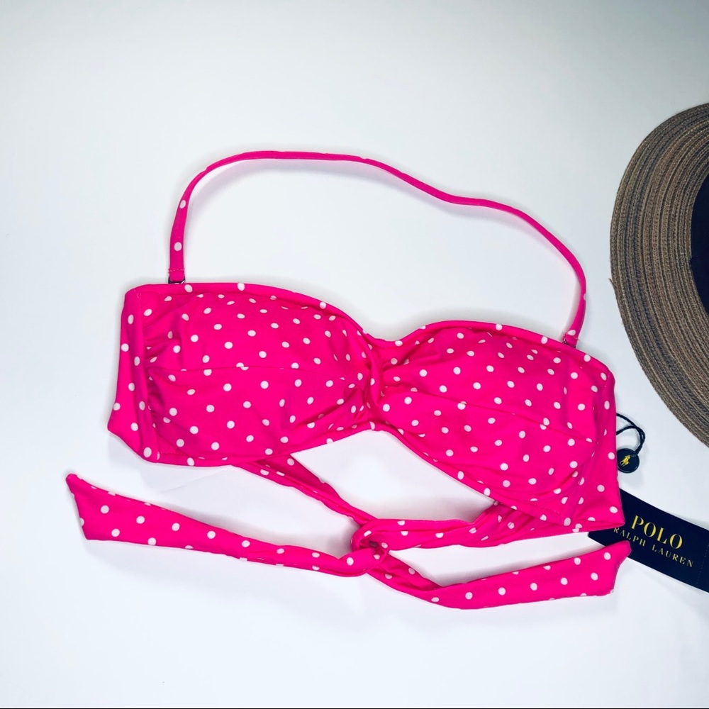 *Private Listing* Ralph Lauren Hot Pink / White Polka Dot Bikini Top - Picture 6 of 7